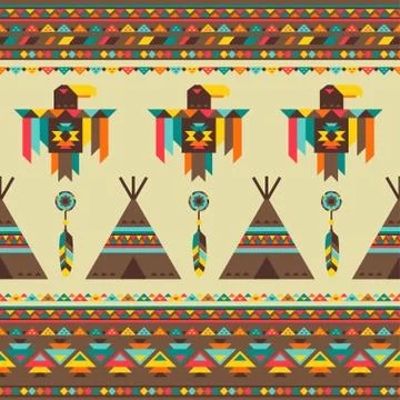 Ethnic seamless pattern in native style Illustrazione stock