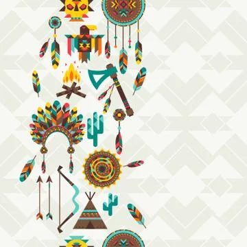 Ethnic seamless pattern in native style 스톡 일러스트