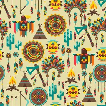Ethnic seamless pattern in native style 库存插图