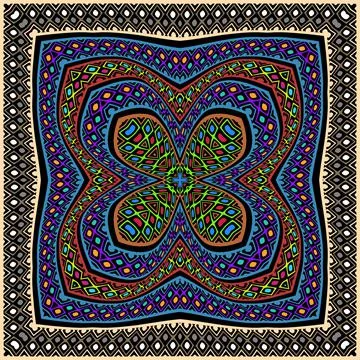 Ethnic seamless pattern. Ornamental background. Repeat colorful vector backdr Illustrazione stock