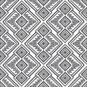 Ethnic seamless pattern. Tribal line print in african, mexican, american, indian Stock Illustration