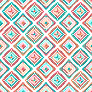 Ethnic seamless pattern. Tribal line print in african, mexican, american, indian Stock Illustration