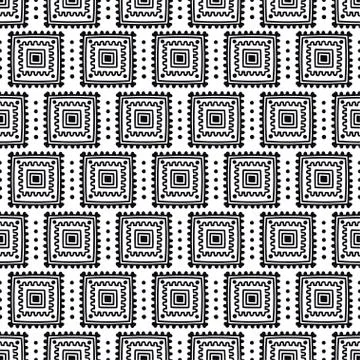 Ethnic seamless pattern. Tribal line print in african, mexican, american, indian Stock Illustration