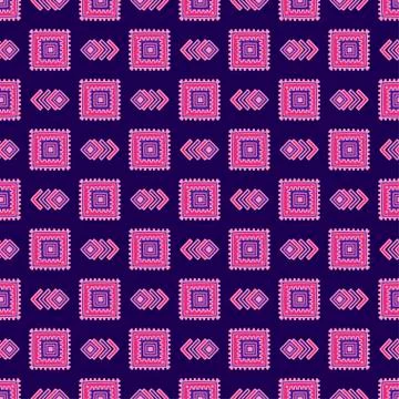 Ethnic seamless pattern. Tribal line print in african, mexican, american, indian Stock Illustration
