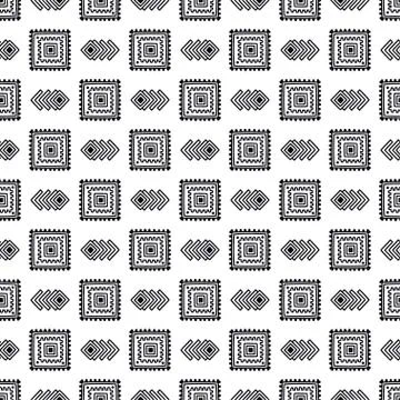 Ethnic seamless pattern. Tribal line print in african, mexican, american, indian Stock Illustration