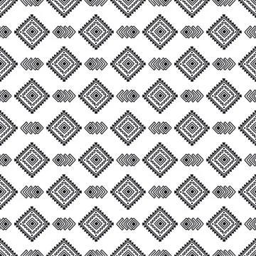 Ethnic seamless pattern. Tribal line print in african, mexican, american, indian Stock Illustration