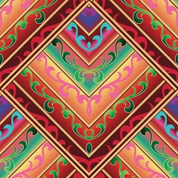 Ethnic seamless pattern. Vector colorful background in aztec stile. Geometric Ilustración de archivo