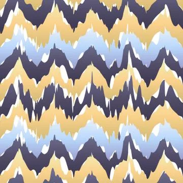Ethnic seamless pattern - vector illustration. beige blue ikat pattern Stock Illustration