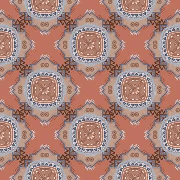 Ethnic seamless pattern. Vector ornamental colorful background. Repeat decora Stock Illustration