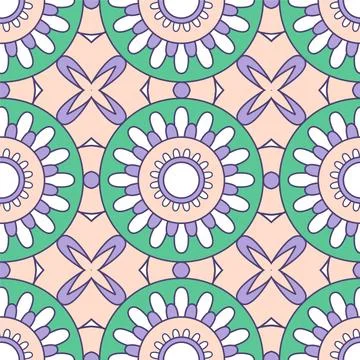 Ethnic seamless pattern vector. A symmetrical flower. Multicolored ornament. Stock Illustration