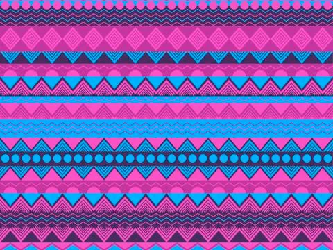 Ethnic seamless pattern, violet and blue color. Tribal textiles, hippie style Stock-Illustration