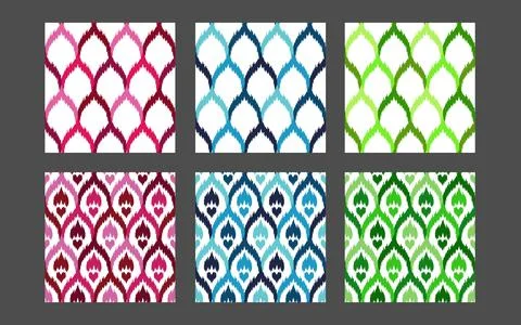 Ethnic seamless patterns collection. Boho textile prints set Stock Illustration