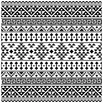 Ethnic seamless patterns illustration vector. Aztec geometric backgrounds. St Stockillustratie