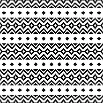 Ethnic seamless stripe pattern. Abstract geometric tribal pixel style. Stock Illustration