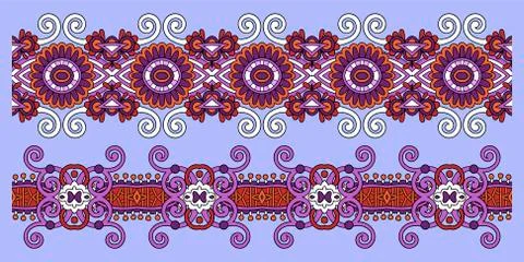 Ethnic seamless stripe pattern, decorative ornamental design to Stock Illustration