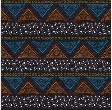 Ethnic seamless texture,folk pattern,geometric traditional print. - Vector Stock Illustration