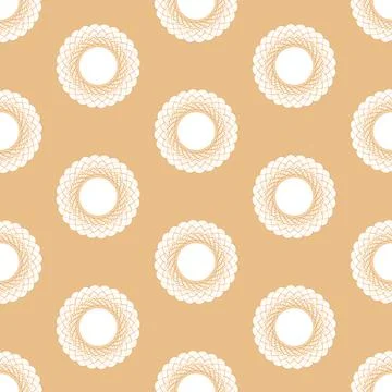 Ethnic seamless vector pattern. Brown flower mandalas Illustrazione stock