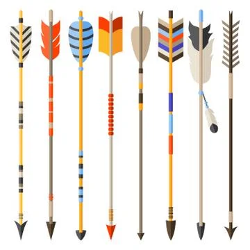 Ethnic set of indian arrows in native style Stock Illustration