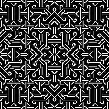 Ethnic Sharp Geometric Seamless Pattern Digital art collage technique ethn... Stock Photos