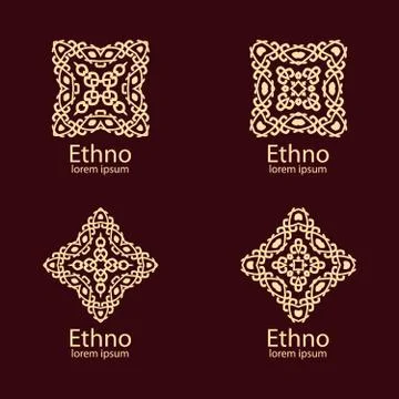 Ethnic signs and design elements Stock Illustration