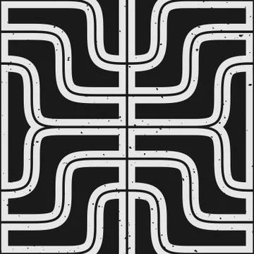 Ethnic style linear seamless pattern with removable vintage texture Stock Illustration