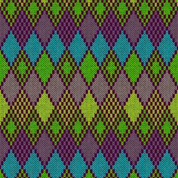 Ethnic style seamless knitted pattern Stock Illustration