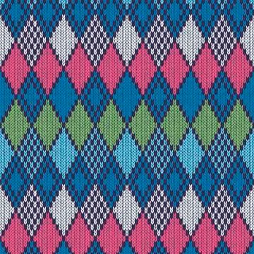 Ethnic style seamless knitted pattern Stock Illustration
