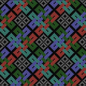 Ethnic stylized seamless knitted pattern Stock Illustration