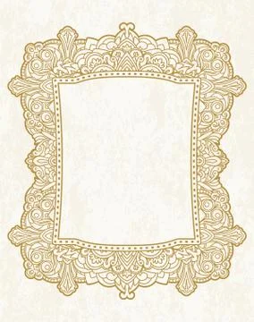 Ethnic template for design wedding invitations and greeting cards. Henna flow Stock Illustration