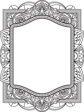 Ethnic template for design wedding invitations and greeting cards. Henna flow Stock Illustration