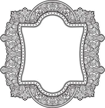 Ethnic template for design wedding invitations and greeting cards. Henna flow 스톡 일러스트