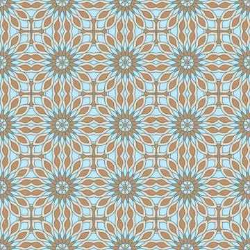 Ethnic tight vector pattern. Color flower circle mandalas Stock Illustration