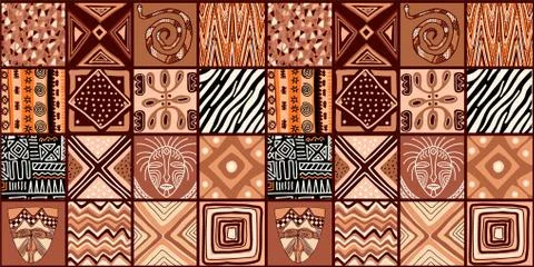 ETHNIC TREND PATTERN. PAINTWORK IN AFRICAN STYLE. PATTERN SEAMLESS AFRICAN. T Illustrazione stock