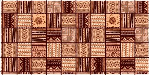 ETHNIC TREND PATTERN. PAINTWORK IN AFRICAN STYLE. PATTERN SEAMLESS AFRICAN. T Stock Illustration