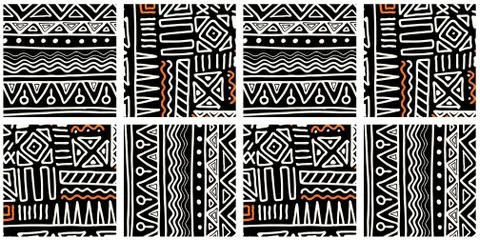 ETHNIC TREND PATTERN. PAINTWORK IN AFRICAN STYLE. PATTERN SEAMLESS AFRICAN. T Stock Illustration