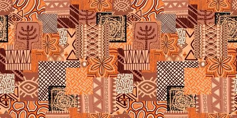 ETHNIC TREND PATTERN. PAINTWORK IN AFRICAN STYLE. PATTERN SEAMLESS AFRICAN. T Stock Illustration