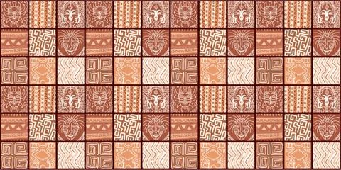 ETHNIC TREND PATTERN. PAINTWORK IN AFRICAN STYLE. PATTERN SEAMLESS AFRICAN. T Illustrazione stock