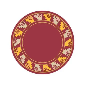 Ethnic tribal pattern decorative circle vector Stock Illustration