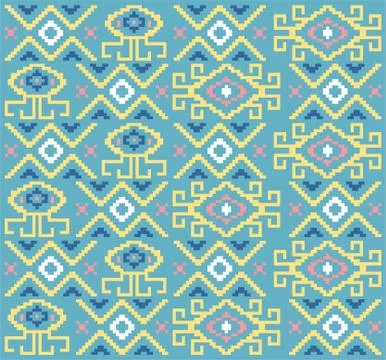 Ethnic tribal pattern fun color Stock Illustration