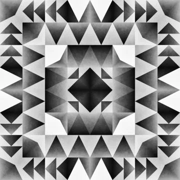 Ethnic Tribal Seamless Pattern. Geometric Ornamental illustration. Black and Illustrazione stock