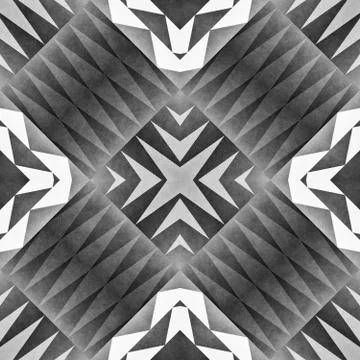 Ethnic Tribal Seamless Pattern. Geometric Ornamental illustration. Black and Stock Illustration