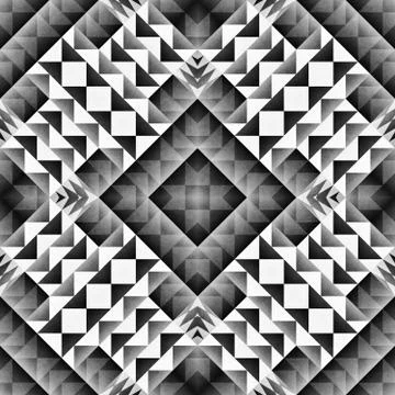 Ethnic Tribal Seamless Pattern. Geometric Ornamental illustration. Black and Illustrazione stock