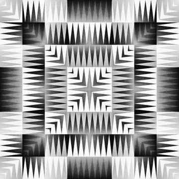 Ethnic Tribal Seamless Pattern. Geometric Ornamental illustration. Black and Stock Illustration