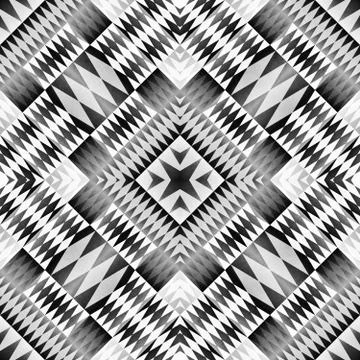 Ethnic Tribal Seamless Pattern. Geometric Ornamental illustration. Black and Stock Illustration