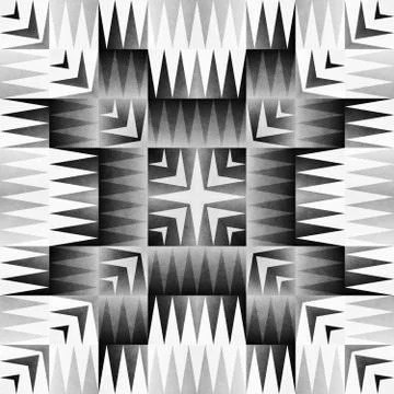 Ethnic Tribal Seamless Pattern. Geometric Ornamental illustration. Black and  Stock Illustration