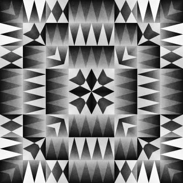 Ethnic Tribal Seamless Pattern. Geometric Ornamental illustration. Black and  Stock Illustration