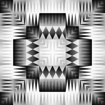 Ethnic Tribal Seamless Pattern. Geometric Ornamental illustration. Black and  Stock-Illustration