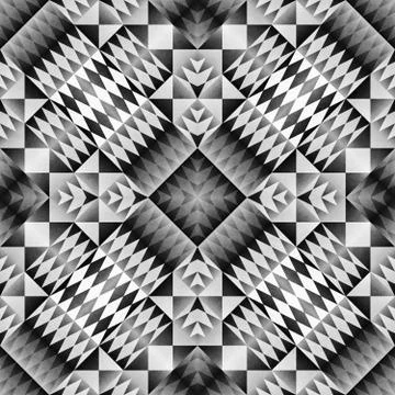 Ethnic Tribal Seamless Pattern. Geometric Ornamental illustration. Black and  Stock Illustration