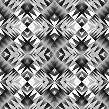 Ethnic Tribal Seamless Pattern. Geometric Ornamental illustration. Black and  Stock Illustration