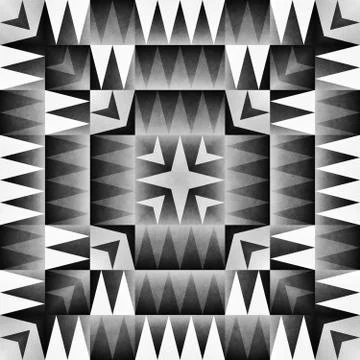 Ethnic Tribal Seamless Pattern. Geometric Ornamental illustration. Black and  Stock Illustration